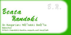 beata mandoki business card